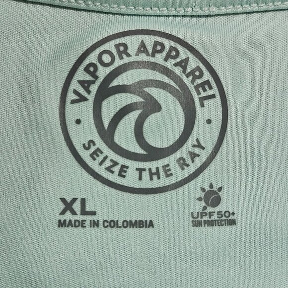 Vapor Apparel Mens Long Sleeve Performance Shirt XL Polyester Aqua UPF 50+ - Picture 4 of 11